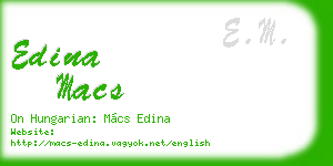 edina macs business card