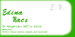 edina macs business card